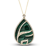 پلاک طلا زنانه مالاکیت جواهر الماس تراش برلیان مدل:npdf13311