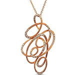 پلاک جواهر الماس تراش برلیان طلای رزگلد زنانه مدل pdb2334