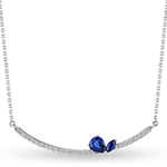 گردنبند طلا زنانه یاقوت کبود و الماس برلیان مدل: ndf151