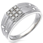 انگشتر پلاتین مردانه جواهر نگین الماس تراش برلیان مدل: platin2059 