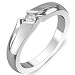 حلقه و انگشتر پلاتین مردانه سولیتر جواهر تک نگین برلیان مدل: platin2060 