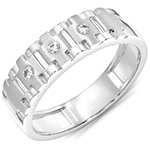 حلقه و انگشتر پلاتین مردانه طرح رینگ جواهر نگین برلیان مدل: platin2063