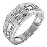 انگشتر پلاتین مردانه شیک و کلاسیک جواهر نگین برلیان مدل: platin2065