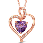  پلاک قلب طلا دخترانه جدید جواهر آمیتیست و برلیان مدل: npdf13351 