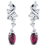 گوشواره طلا جدید زنانه جواهر یاقوت قرمز و برلیان پشت میخی طرح کلاسیک مدل: edf1667