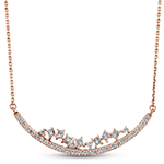 گردنبند الماس تراش برلیان و پرنس طلا و جواهر زنانه طرح جدید مدل: nec2045