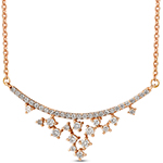 گردنبند جواهر الماس تراش برلیان و طلا زرگلد زنانه طرح کلیه مدل: nec2046