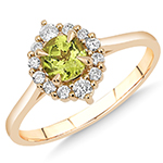 انگشتر طلا زنانه جدید طرح فلاور نگین جواهر زبرجد و الماس تراش برلیان مدل: rgf1873