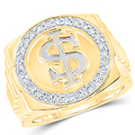 انگشتر رولکس طلا مردانه جواهر طرح علامت دلار و الماس تراش برلیان مدل: rgm17176