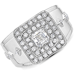 انگشتر طلا مردانه خاص و لاکچری 18 عیار جواهر الماس تراش پرنس و برلیان مدل rgm17178