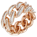 انگشتر طلا مردانه کارتیه شیک 18 عیار جواهر الماس تراش باگت و برلیان مدل rgm17179