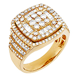 انگشتر طلا مردانه خاص جواهر الماس تراش باگت و برلیان طرح رجال مدل rgm17182