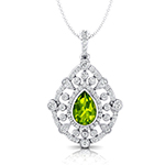 آویز و پلاک طلا زنانه و دخترانه جدید جواهر زبرجد سبز و برلیان طرح خاص مدل: npdf13374