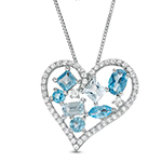 آویز و پلاک قلب طلا زنانه و دخترانه جواهر توپاز و برلیان طرح قلب مدل: npdf13375