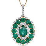 آویز و پلاک گردنبند طلا زنانه جدید سلطنتی جواهر زمرد و الماس تراش برلیان مدل npdf13376