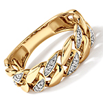 انگشتر کارتیر مردانه طلا و جواهر با نگین الماس تراش برلیان طرح خاص مدل rgm17184 