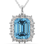 آویز جواهر طلا سفید با نگین توپاز و برلیان طرح کوئین مدل: npdf1063 