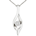 خرید آویز فلاور الماس تراش برلیان و طلای سفید 18 عیار طرح گل - سایت زر