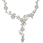 گردنبند تمام جواهر با طرح فلاور و نگین الماس تراش برلیان مدل: nec2006