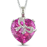 پلاک قلب طلای سفید با نگین تورمالین و برلیان طرح پاپیون مدل: npdf1110