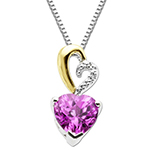 آویز طلا زرد و سفید با نگین تورمالین و برلیان طرح قلب مدل: npdf1126 