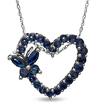 آویز طلا سفید با نگین یاقوت طرح قلب مدل: npdf1128