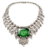 گردنبند جواهر با نگین زمرد کلمبیا و الماس تراش برلیان مدل: ndf1233