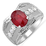 انگشتر طلا و جواهر با نگین یاقوت قرمز و الماس تراش برلیان: مدل rgm1320