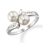 انگشتر مروارید و طلا زنانه جواهر الماس تراش مارکیز و برلیان: مدل rgf1321