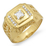 انگشتر طلا و جواهر با نگین الماس تراش پرنس و برلیان: مدل rgm1329