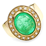 انگشتر طلا مردانه جواهر با نگین زمرد کلمبیا و برلیان: مدل rgm1331