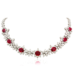 گردنبند طوق جواهر با نگین یاقوت قرمز و الماس تراش برلیان مدل: ndf1246