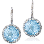 گوشواره جواهر زنانه با نگین توپاز و الماس تراش برلیان مدل: edf1241