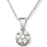 آویز مینیمال طرح فلاور طلا سفید 18 عیار و جواهر الماس تراش برلیان مدل: pdb2040