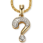 آویز الماس زنانه جواهر با طلای زرد طرح علامت سوال مدل: pdb2041