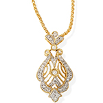 آویز طلای زرد 18 عیار زنانه الماس تراش برلیان طرح کلاسیک مدل: pdb2044