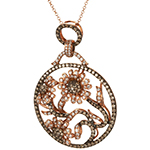 آویز گل الماس سیاه و سفید با طلای رزگلد طرح فلاور (flower) مدل: pdb2048