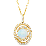 آویز طلا و جواهر اوپال و الماس تراش برلیان طرح مدرن مدل: npdf1210