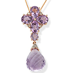 آویز گردنبند طرح خوشه جواهر نگین آمیتیست و الماس تراش برلیان مدل: npdf1214