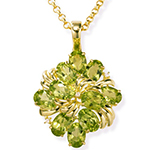 آویز بسیار زیبای طلا و جواهر با نگین زبرجد و الماس تراش برلیان مدل: npdf1215