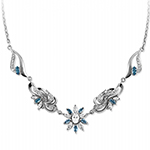 گردنبند طلا سفید زنانه جواهر توپاز، الماس تراش مارکیز و برلیان مدل: ndf1277