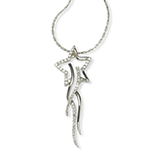 آویز الماس سفید با طلای سفید طرح ستاره دنباله دار مدل: pdb2050