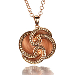 آویز الماس تراش برلیان با طلای رزگلد طرح فلاور (flower) مدل: pdb2058