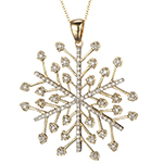 آویز الماس تراش برلیان با طلای سفید طرح دانه برف مدل: pdb2062