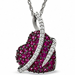 آویز قلب جواهر با نگین تورمالین و الماس تراش برلیان مدل: npdf1245