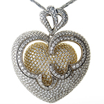 خاص ترین آویز و پلاک قلب طلا سفید و جواهر الماس تراش برلیان مدل: pdb2084