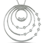 آویز الماس تراش برلیان با طلای سفید 18 عیار زنانه طرح دوار مدل: pdb2087