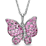 آویز طلا و جواهر با نگین تورمالین و الماس تراش برلیان طرح پروانه مدل: npdf1263