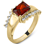 انگشتر طلا 18 عیار زنانه جواهر یاقوت قرمز و الماس تراش برلیان: مدل rgf1392