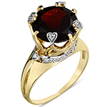 انگشتر طلا و جواهر زنانه گارنت و برلیان طرح قلب: مدل rgf1395